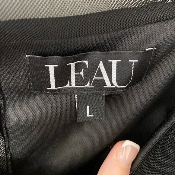 Leau Milan Mesh Black Bustier Long Sleeve Mesh Top Size Large - Picture 7 of 8